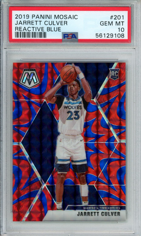 2019 Panini Mosaic Jarrett Culver #201 Reactive Blue | PSA 10