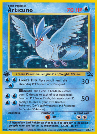 Articuno 2/62 Unlimited Holofoil Fossil
