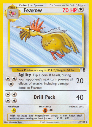 Fearow 42/110 Reverse Holofoil Legendary Collection
