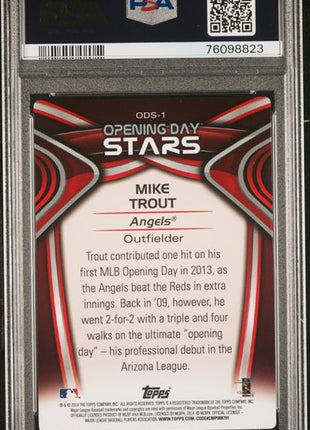 2014 Topps Opening Day Opening Day Stars Mike Trout #Ods1 Opening Day Stars | PSA 9